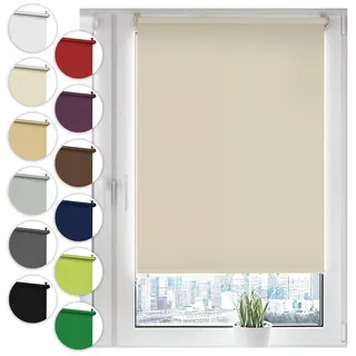 Sonello Verdunkelungsrollo Klemmfix ohne Bohren Rollo 70cm x 130cm Creme | Fenster Rollos Für Innen, Klemmrollo, Verdunklungsrollo, Sonnenschutzrollo, Seitenzugrollo für Fenster & Türen, Fensterrollo