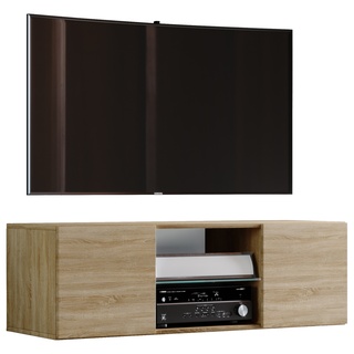 Vcm Holz Tv Wand Lowboard Fernsehschrank Jusa (Farbe: Sonoma-Eiche  Größe: 115)