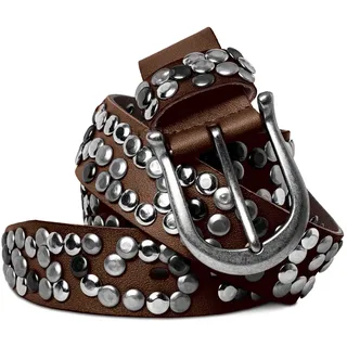 Caspar GU223L 100% Leder Damen Vintage Nietengürtel - 95