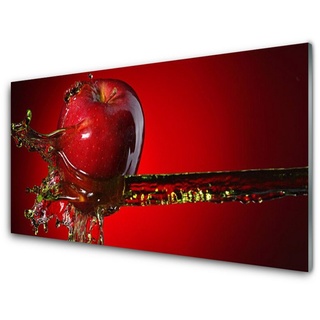 Tulup Glasbild Glasbilder Wanddekoration Bilder Fotobilder Dekoration 100 cm x 50 cm, Apfel-Wasser-Küche, Malerei auf gehärtetem Glas
