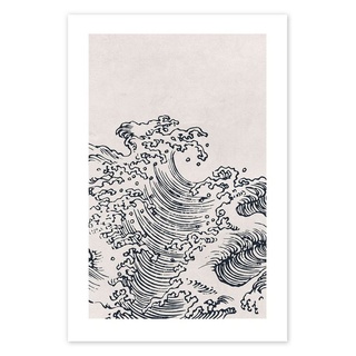 Posterlounge Poster Mori Yūzan, Flut I, Badezimmer Boho Malerei beige 100 cm x 150 cm