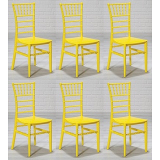 Casa Padrino Designer Acryl Stuhl Set Gelb 40 x 46 x H. 92,5 cm - Esszimmerstühle - Acryl Esszimmer Möbel