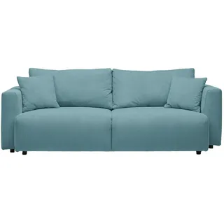 Carryhome Schlafsofa, Türkis, Kunststoff, 3-Sitzer, Füllung: Schaumstoff, Faserbällchen,Schaumstoff, Faserbällchen, 250x92x105 cm, Made in EU, Oeko-Tex® Standard 100, Stoffauswahl, Schlafen auf Sitzhöhe, Rücken echt, Wohnzimmer, Sofas & Couches, Schlafsofas, Schlafsofas mit Bettkasten