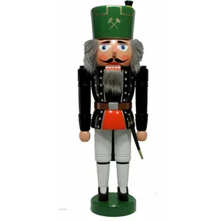 Nussknacker Bergmann mit grünem Hut 42cm NEU  Nußknacker Holz Figur Erzgebirge