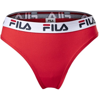 FILA Damen Brazilian Slip - Panty, Logo-Bund, Cotton Stretch, einfarbig, XS-XL Rot L