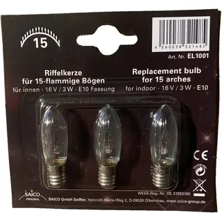 Riffelkerze Spitzkerze Topkerze E10 3W 5-8-12-14-16-23-24-28-34-39-42-46-48-55 V