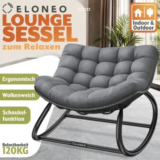 eloneo Schaukelsessel ELONEO 0 x 0 x 0 cm Grau mit Hocker