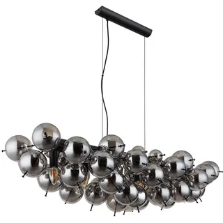 GLOBO Rauch 6-flg. E14 40 cm quadratisch schwarz