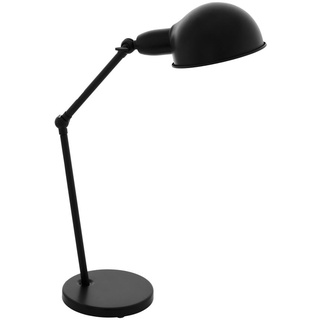 EGLO Tischlampe Exmoor, Tischleuchte Vintage, Industrial, Retro, Schreibtischlampe aus Stahl, Nachttischlampe, Bürolampe in Schwarz, mit Schalter,...