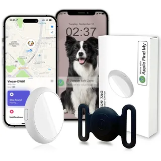 Hunde Tracker Ohne ABO (iOS),Hundetracker für Halsband,Hunde GPS Tracker IP67 Wasserdicht Tracking Standort von Haustieren,365 Lange Akkulaufzeit Mini Tracker für Hunde und Katzenhalsbänder(M15)