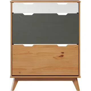 INTER-FURN Schuhschrank Scandik kleiner Schuhschrank mit 2 Klappen braun