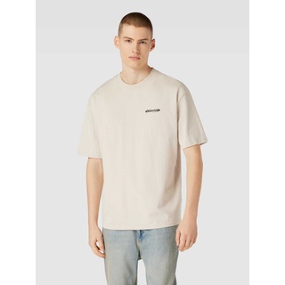 Oversized T-Shirt mit Label-Print Modell 'CRAIL', Offwhite, XL