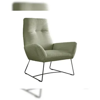 KAWOLA Sessel BISA Cord 82 x 102 x 70 cm Grün
