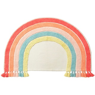 Vertbaudet Kinderzimmer Teppich „Regenbogen“, rosa