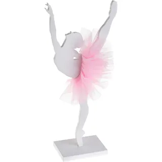 Ballerina-Deko Figur aus Holz 17 x 20 cm - Weiß - Einheitsgröße