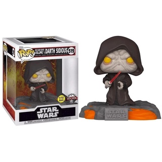 Funko Pop! Deluxe Disney: Star Wars Sith - Red Saber Series Volume 1: Darth Sidious (Glows in The Dark) (Special Edition) #519 Bobble-Head Vinyl Figure, Pink