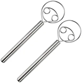 Dänischer Teigbesen, 30,5 cm, 2 Stück, Premium-Edelstahl-Schneebesen für Brot, Gebäck oder Pizzateig – perfekte Back-Alternative zu einem Mixer, Mixer oder Haken