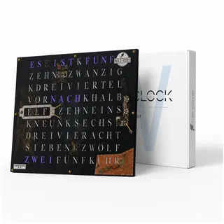build-yours.de Wanduhr Jupiter 2.0 Industrial Editions (50 × 40 cm) (Steampunk Edition – Smarte Wortuhr, App-Steuerung, RGBW LEDs) schwarz