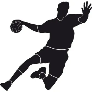 PrimeStick Wandtattoo Wandaufkleber Handballer Torschuss #120B schwarz 92cm x 90cm (RAL9005)