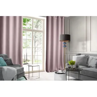 Eurofirany ROSA Vorhang Samt Velvet Ösen -1 STK. Weich Edel Gardine 200g/m2 Elegant Glatt Einfarbig Flauschig Modern Klassisch Wohnzimmer Schlafzimmer, 140x250 cm, Altrosa