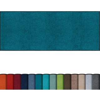 Erwin Müller Fußmatte Mainz, Schmutzfangmatte, Sauberlaufmatte Uni Petrol Größe 80x200 cm - rutschfest, pflegeleicht, für Fußbodenheizung geeignet (weitere Farben, Größen)