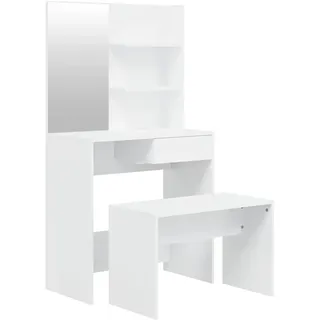 vidaXL Schminktisch-Set Hochglanz-Weiß 74,5x40x141 cm