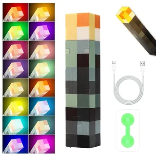 Dhqkqg LED Fackel Wandlampe, Wall Fackel Nachtlicht, USB wiederaufladbar für Nachttischlampe, 16 Farben, Licht Flamme Nachahmen, Geschenk für Gamer (B-16 colors)
