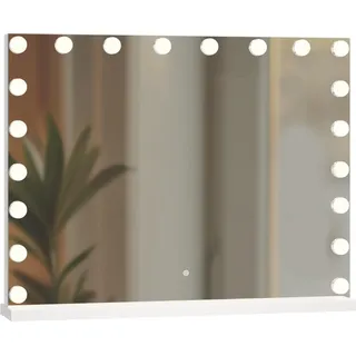 SensaHome Vanity Mirror Pro – Hollywood-Schminkspiegel mit 15 dimmbaren LED-Lampen, 3 Lichtmodi, 80 x 60 cm – Weiß