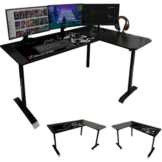 X Rocker Panther XL Ambi Gaming Eckschreibtisch grau