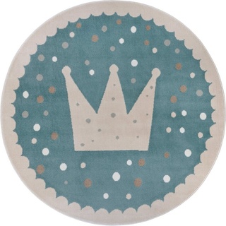 Kinderteppich Adventures Crown, HANSE Home, rund, Höhe: 8 mm, Spielteppich, weich, Kinderzimmer, Kurzflor, Spielunterlage, Teppich blau