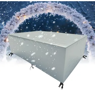 HNKDKJ Abdeckung Gartenmöbel Winterfest 150x100cm Schutzhülle Gartenmöbel Rechteckig überzug Gartenmöbel Abdeckung Gartentisch Schutzhülle für Loungemöbel Tisch und Stühle-Silber-150x100x75cm/LxWxH