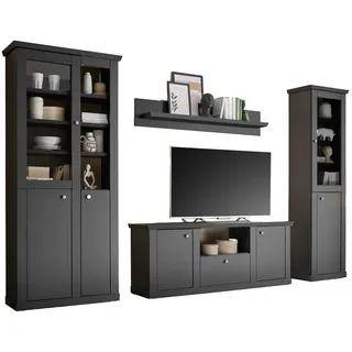 MID.YOU Wohnwand Lincoln Schwarz/Eichefarben B: 319 H: 200