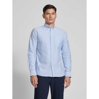 Slim Fit Business-Hemd mit Button-Down-Kragen, Bleu, L