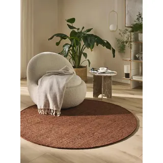 benuta pure Rocco Wollteppich 150 x 150 cm Braun