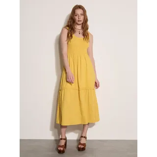 Apricot Maxikleid Blumenmuster Gelb L