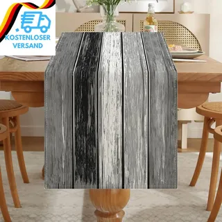 Grau Tischläufer Vintage Läufer Tisch Landhausstil Leinen Deko Abwaschbar Table