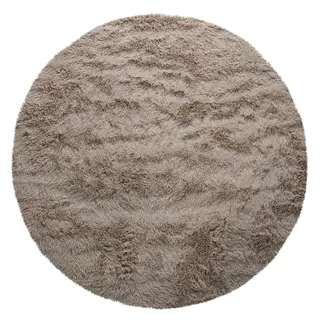 KADIMA DESIGN Hochflorteppich 120 x 120 cm Taupe