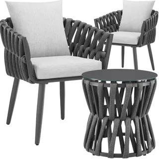 Tectake Lugano Set 2-tlg. Anthrazit