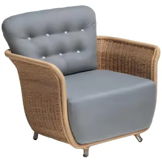 Xlmoebel Gartensessel Grauer Rattan-Sessel mit bequemen Polstern für den Garten (Sessel), Hergestellt in Europa grau