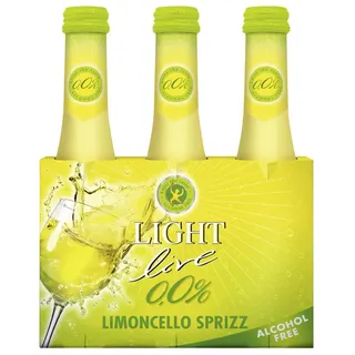 Light Live Fruchtsecco, Light live Limoncello Sprizz alkoholfrei spritzige Zitrone 3 x 0,20l