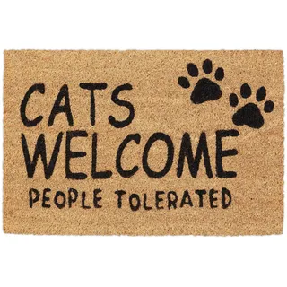 Relaxdays Cats Welcome 40 x 60 cm Natur/Schwarz