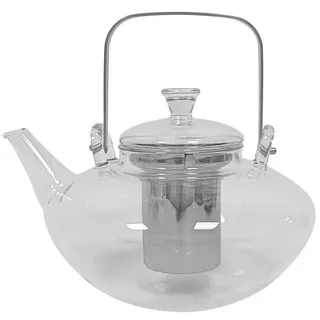 Novel Teekanne, Klar, Metall, Glas, Uni, 1200 ml, Lfgb, Siebeinsatz, Kaffee & Tee, Kannen, Teekannen