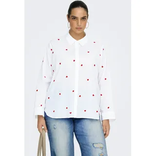 ONLY CARMAKOMA Langarmbluse CARNEW LINA GRACE LS EMB SHIRT WVN NOOS Weiß 48