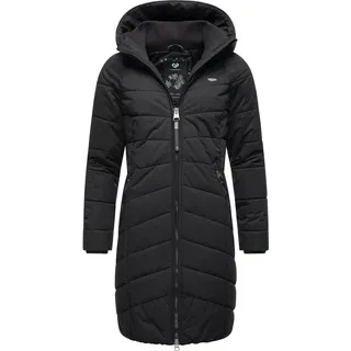 Ragwear Damen, Wintermantel Warmer Wasserdichter Steppmantel lang mit Kapuze Dizzie Coat Black Gr. XS - XS