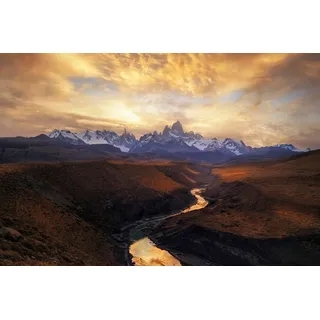 Papermoon "Photo-Art YAN ZHANG, BLICK VON DER SCHLUCHT", bunt, B:5m L:2,8m, Vlies,