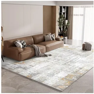 luxuskollektion Flauschig Teppich 160 x 230 cm Gelb/Grau