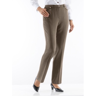 Bügelfaltenhose CLASSIC Gr. 54, Normalgrößen, grau (taupe, meliert) Damen Hosen Bügelfaltenhosen
