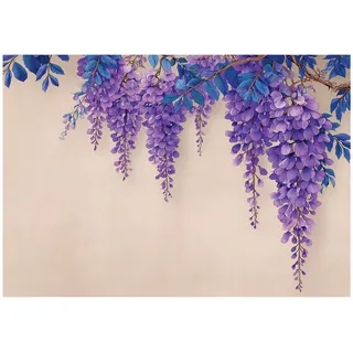 WallArena Fototapete Blumen Hängend Lila 150x105 cm,