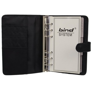 BIND Ringbuchkalender 1 Systemplaner Lederimitat Manager-Planer A6 ohne Kalender schwarz schwarz
