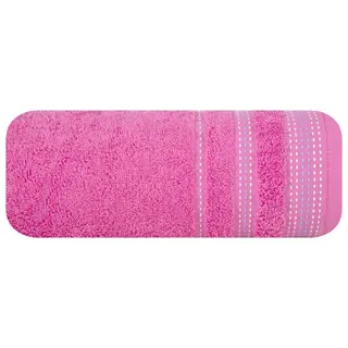Eurofirany Handtuch POLA, Frottee Handtücher Gästetücher Badetücher Bordüre Bestickt Vorsticht rosa 30 cm x 50 cm